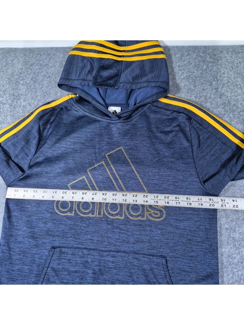 Adidas Youth Blue &  Yellow Sz XL (18/20) Hoodiie Pullover Logo